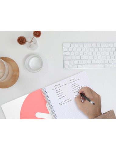 Cuaderno espiral liderpapel a4 micro antartik tapa dura 80 h 100 gr cuadro 5mm sin bandas 4 taladros color coral