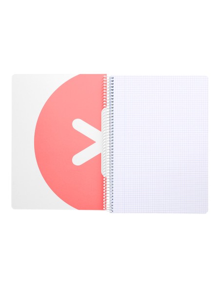 Cuaderno espiral liderpapel a4 micro antartik tapa dura 80 h 100 gr cuadro 5mm sin bandas 4 taladros color coral