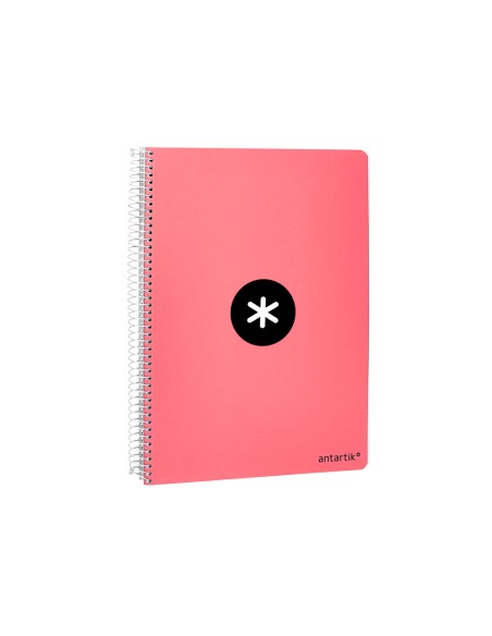 Cuaderno espiral liderpapel a4 micro antartik tapa dura 80 h 100 gr cuadro 5mm sin bandas 4 taladros color coral