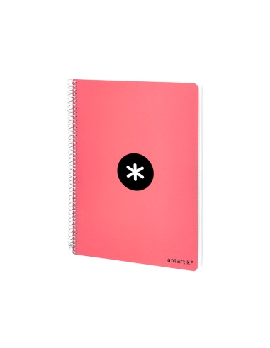Cuaderno espiral liderpapel a4 micro antartik tapa dura 80 h 100 gr cuadro 5mm sin bandas 4 taladros color coral