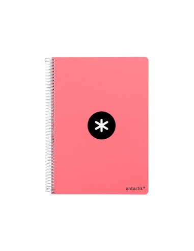 Cuaderno espiral liderpapel a4 micro antartik tapa dura 80 h 100 gr cuadro 5mm sin bandas 4 taladros color coral