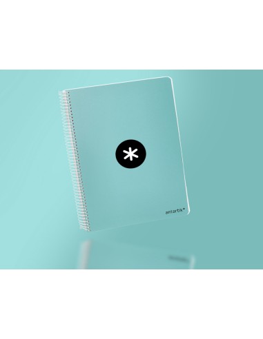 Cuaderno espiral liderpapel a4 micro antartik tapa dura 80h 100 gr cuadro 5mm sin bandas 4 taladros color menta