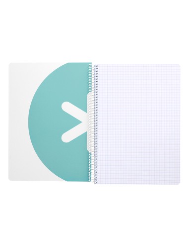 Cuaderno espiral liderpapel a4 micro antartik tapa dura 80h 100 gr cuadro 5mm sin bandas 4 taladros color menta
