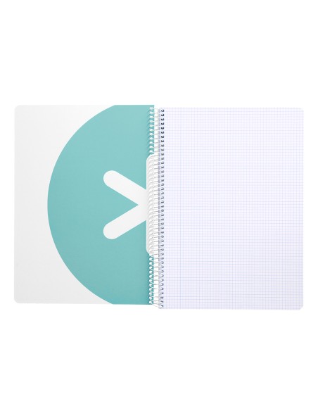 Cuaderno espiral liderpapel a4 micro antartik tapa dura 80h 100 gr cuadro 5mm sin bandas 4 taladros color menta