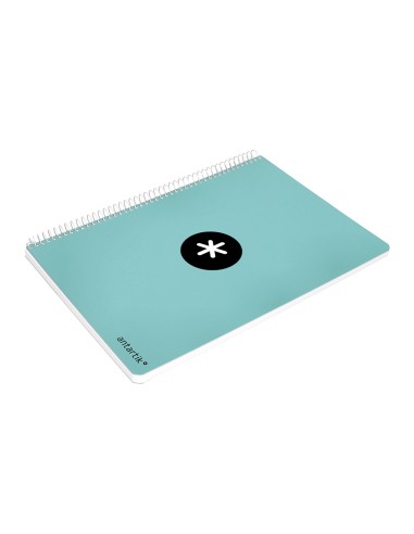 Cuaderno espiral liderpapel a4 micro antartik tapa dura 80h 100 gr cuadro 5mm sin bandas 4 taladros color menta