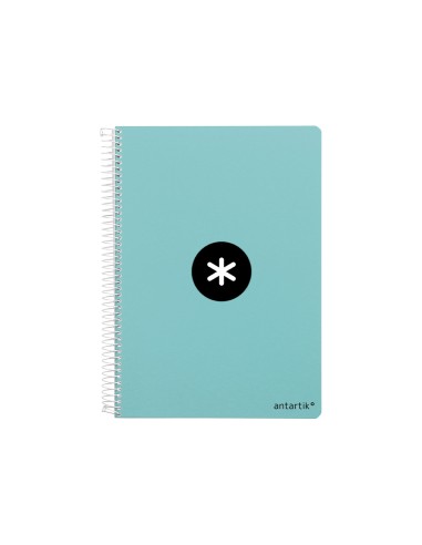 Cuaderno espiral liderpapel a4 micro antartik tapa dura 80h 100 gr cuadro 5mm sin bandas 4 taladros color menta