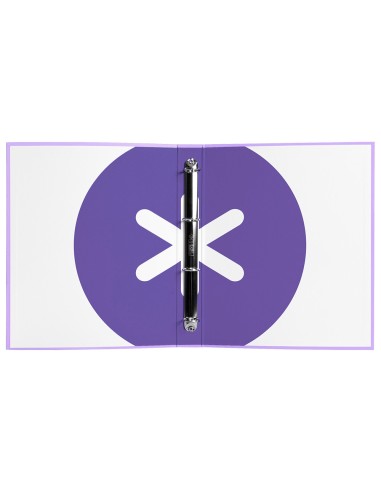 Carpeta antartik a4 forrada 4 anillas 25 mm redondas color lavanda