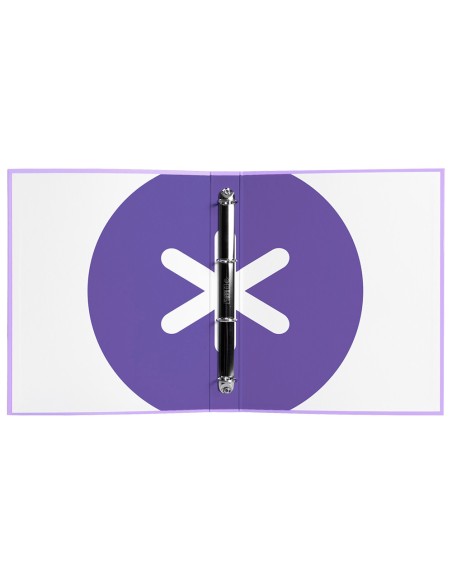 Carpeta antartik a4 forrada 4 anillas 25 mm redondas color lavanda