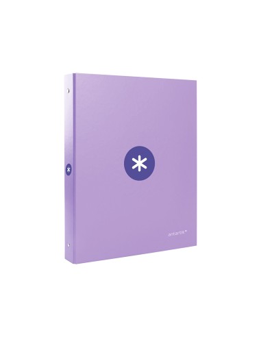 Carpeta antartik a4 forrada 4 anillas 25 mm redondas color lavanda