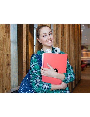 Carpeta antartik a4 forrada 4 anillas 25 mm redondas color coral