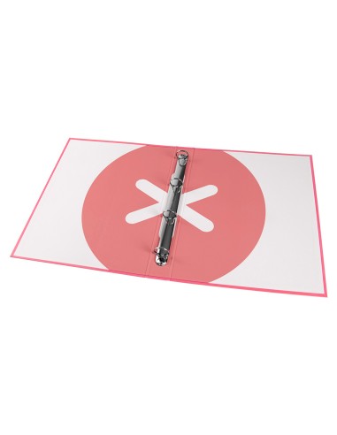 Carpeta antartik a4 forrada 4 anillas 25 mm redondas color coral