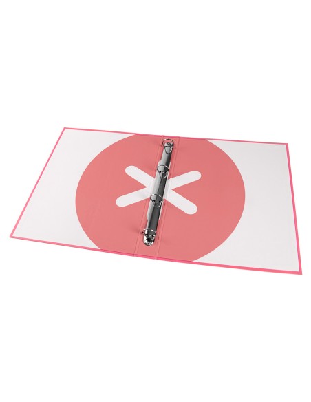 Carpeta antartik a4 forrada 4 anillas 25 mm redondas color coral