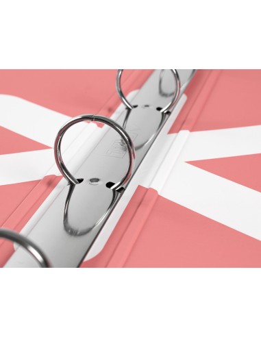 Carpeta antartik a4 forrada 4 anillas 25 mm redondas color coral