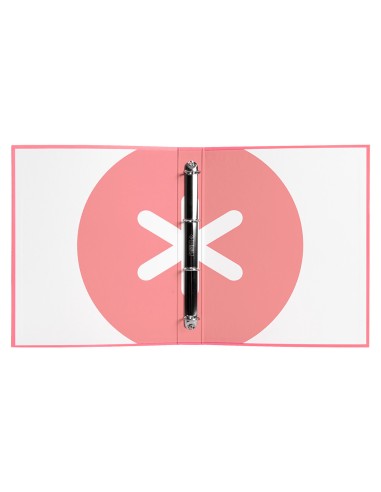 Carpeta antartik a4 forrada 4 anillas 25 mm redondas color coral