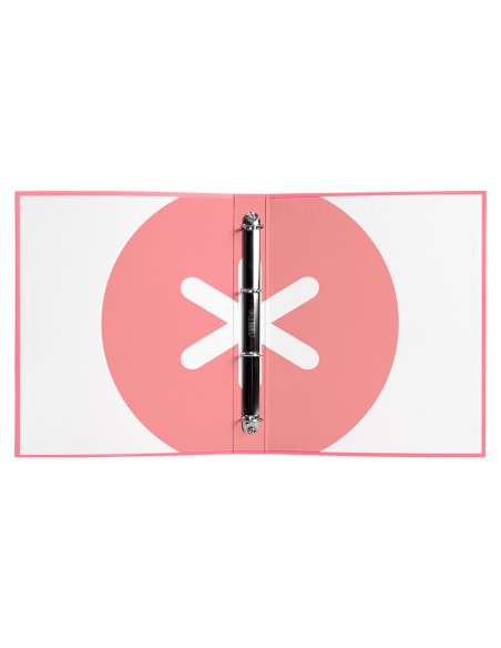 Carpeta antartik a4 forrada 4 anillas 25 mm redondas color coral