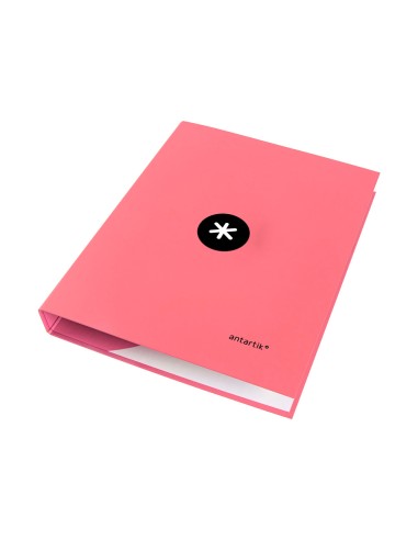 Carpeta antartik a4 forrada 4 anillas 25 mm redondas color coral