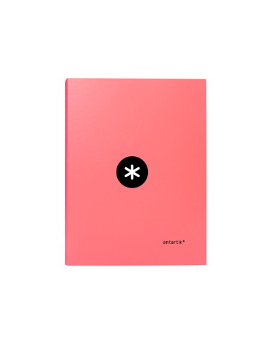 Carpeta antartik a4 forrada 4 anillas 25 mm redondas color coral