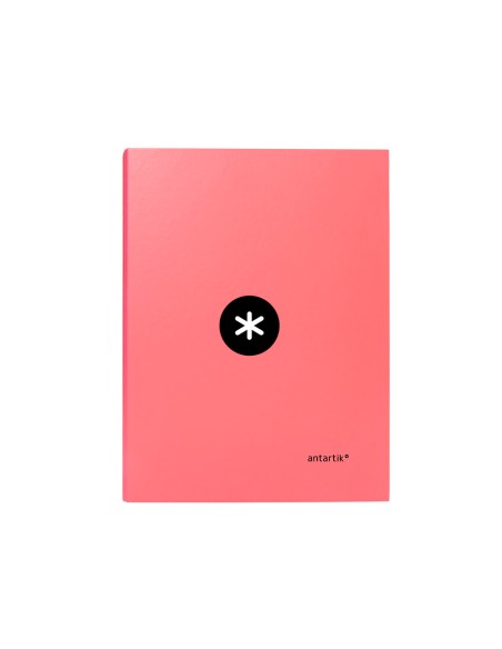 Carpeta antartik a4 forrada 4 anillas 25 mm redondas color coral