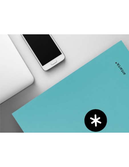 Carpeta antartik a4 forrada 4 anillas 25 mm redondas color menta