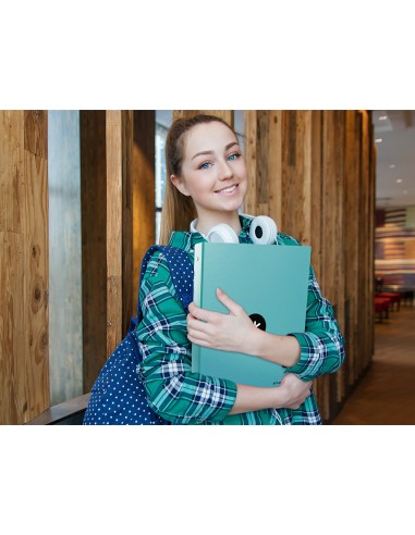 Carpeta antartik a4 forrada 4 anillas 25 mm redondas color menta