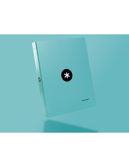 Carpeta antartik a4 forrada 4 anillas 25 mm redondas color menta