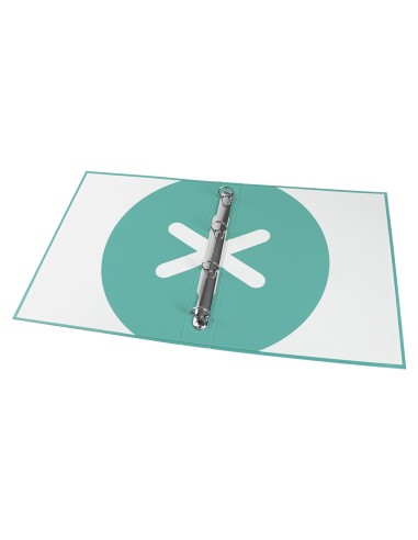 Carpeta antartik a4 forrada 4 anillas 25 mm redondas color menta