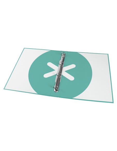 Carpeta antartik a4 forrada 4 anillas 25 mm redondas color menta