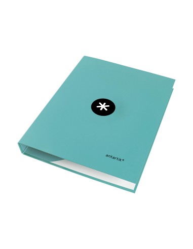 Carpeta antartik a4 forrada 4 anillas 25 mm redondas color menta