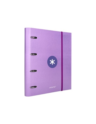 Carpeta con recambio antartik a4 cuadro 5mm forrada 4 anillas 40mm redondas color lavanda