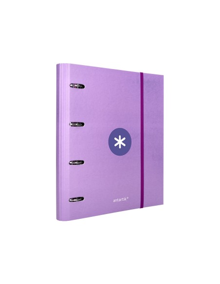 Carpeta con recambio antartik a4 cuadro 5mm forrada 4 anillas 40mm redondas color lavanda