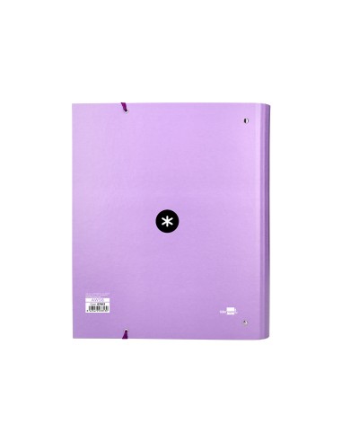 Carpeta con recambio antartik a4 cuadro 5mm forrada 4 anillas 40mm redondas color lavanda