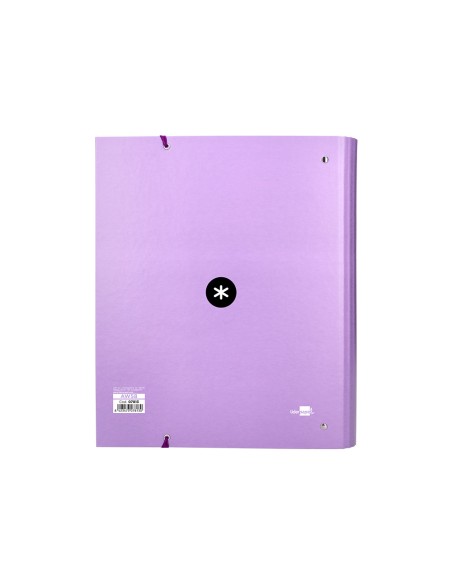 Carpeta con recambio antartik a4 cuadro 5mm forrada 4 anillas 40mm redondas color lavanda