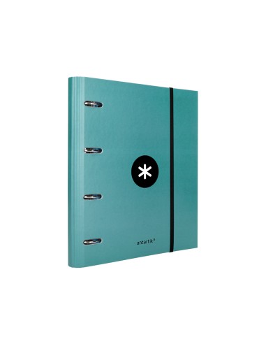 Carpeta con recambio antartik a4 cuadro 5mm forrada 4 anillas 40mm redondas color menta