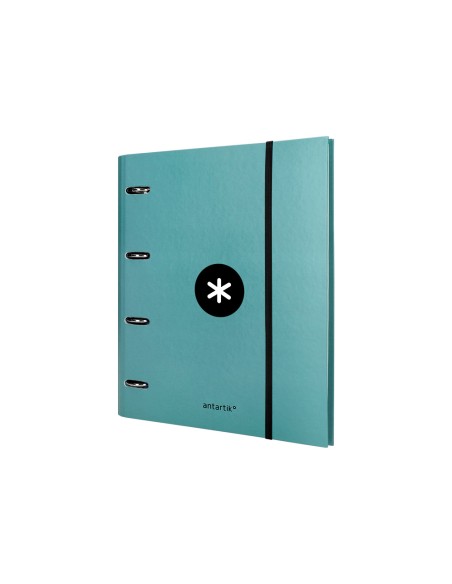Carpeta con recambio antartik a4 cuadro 5mm forrada 4 anillas 40mm redondas color menta