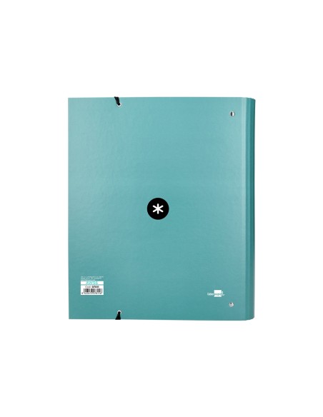 Carpeta con recambio antartik a4 cuadro 5mm forrada 4 anillas 40mm redondas color menta