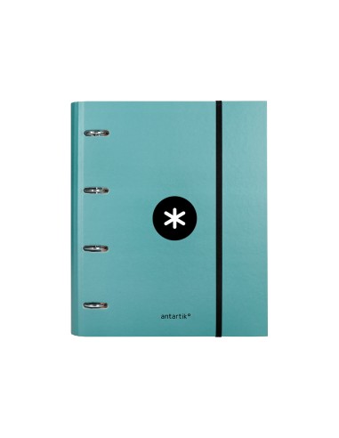 Carpeta con recambio antartik a4 cuadro 5mm forrada 4 anillas 40mm redondas color menta