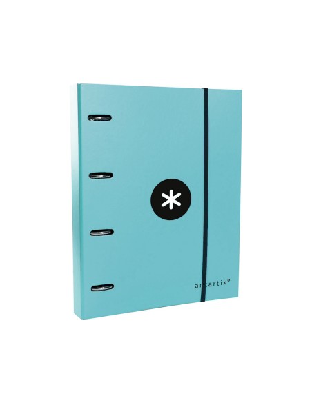 Carpeta con recambio antartik a4 cuadro 5mm forrada 4 anillas 40mm redondas color menta