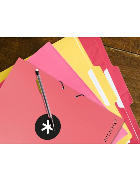 Carpeta antartik clasificadora a4 12 departamentos goma carton forrado color coral
