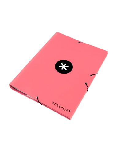 Carpeta antartik clasificadora a4 12 departamentos goma carton forrado color coral