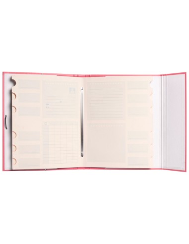 Carpeta antartik clasificadora a4 12 departamentos goma carton forrado color coral