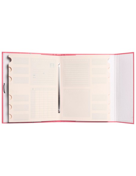 Carpeta antartik clasificadora a4 12 departamentos goma carton forrado color coral