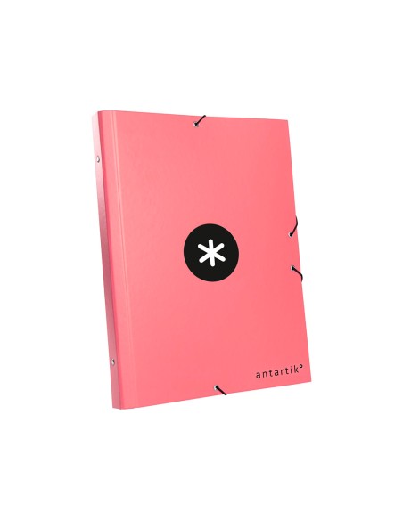 Carpeta antartik clasificadora a4 12 departamentos goma carton forrado color coral