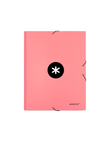 Carpeta antartik clasificadora a4 12 departamentos goma carton forrado color coral