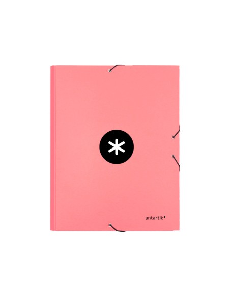 Carpeta antartik clasificadora a4 12 departamentos goma carton forrado color coral