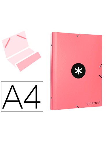 Carpeta antartik clasificadora a4 12 departamentos goma carton forrado color coral