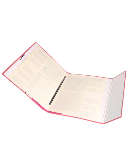 Carpeta antartik clasificadora a4 12 departamentos goma carton forrado color coral