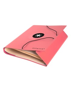 Carpeta antartik clasificadora a4 12 departamentos goma carton forrado color coral