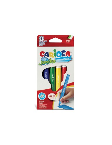 Rotulador carioca jumbo punta gruesa estuche de 6 colores surtidos