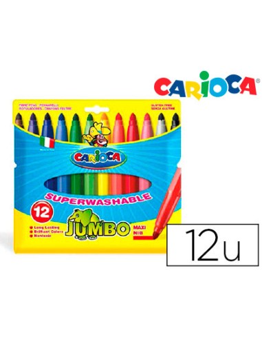 Rotulador carioca jumbo punta gruesa estuche de 12 colores surtidos