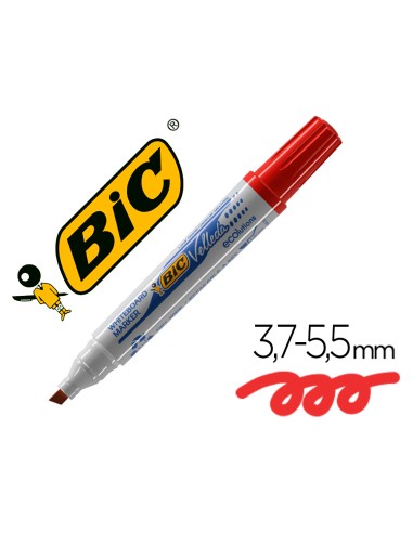 Rotulador bic velleda para pizarra rojo punta biselada 59 mm